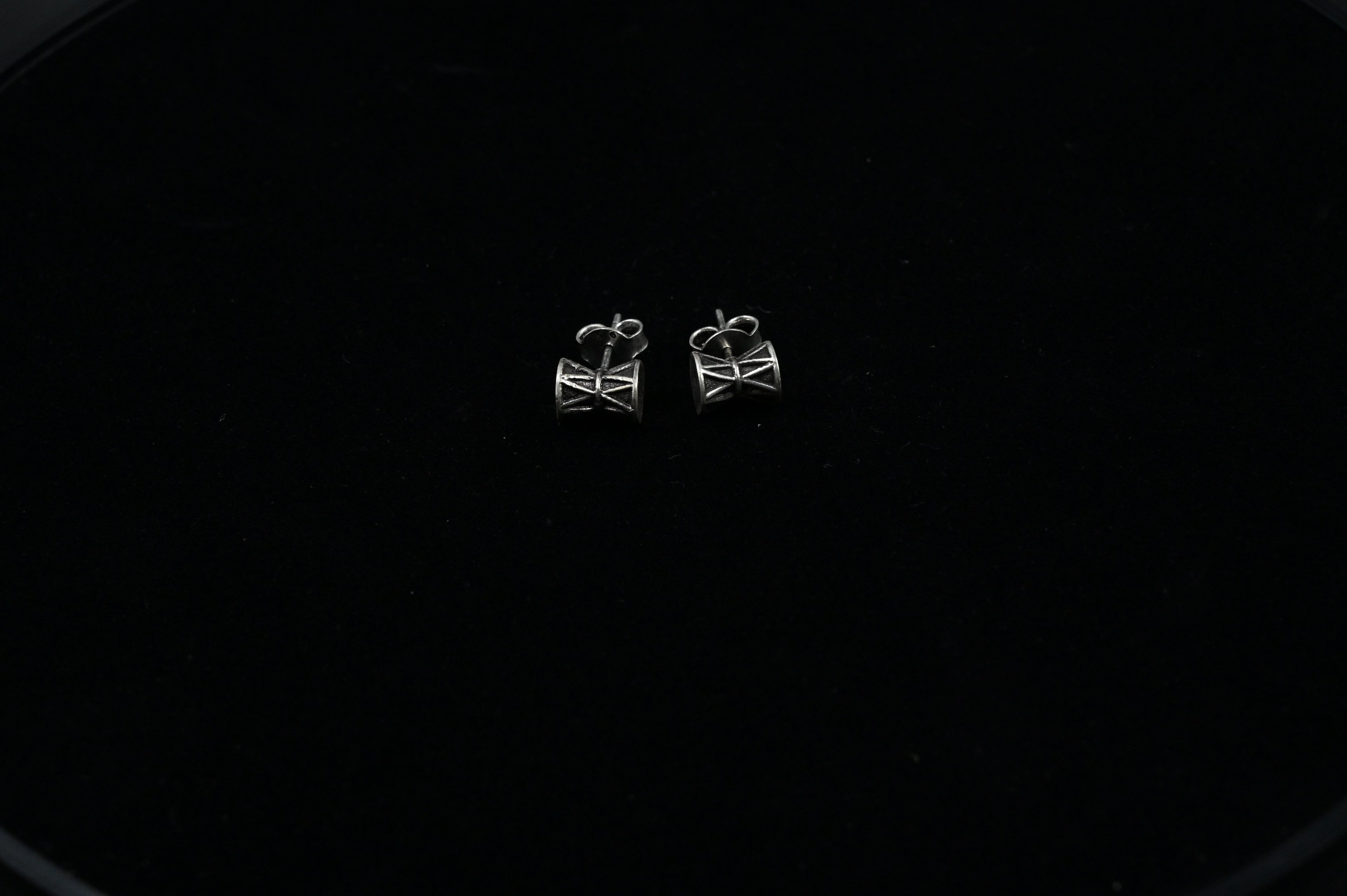 Pure Sterling Silver 925 Shiva Damroo (Damru) Earring Studs for Men & Women/Girls