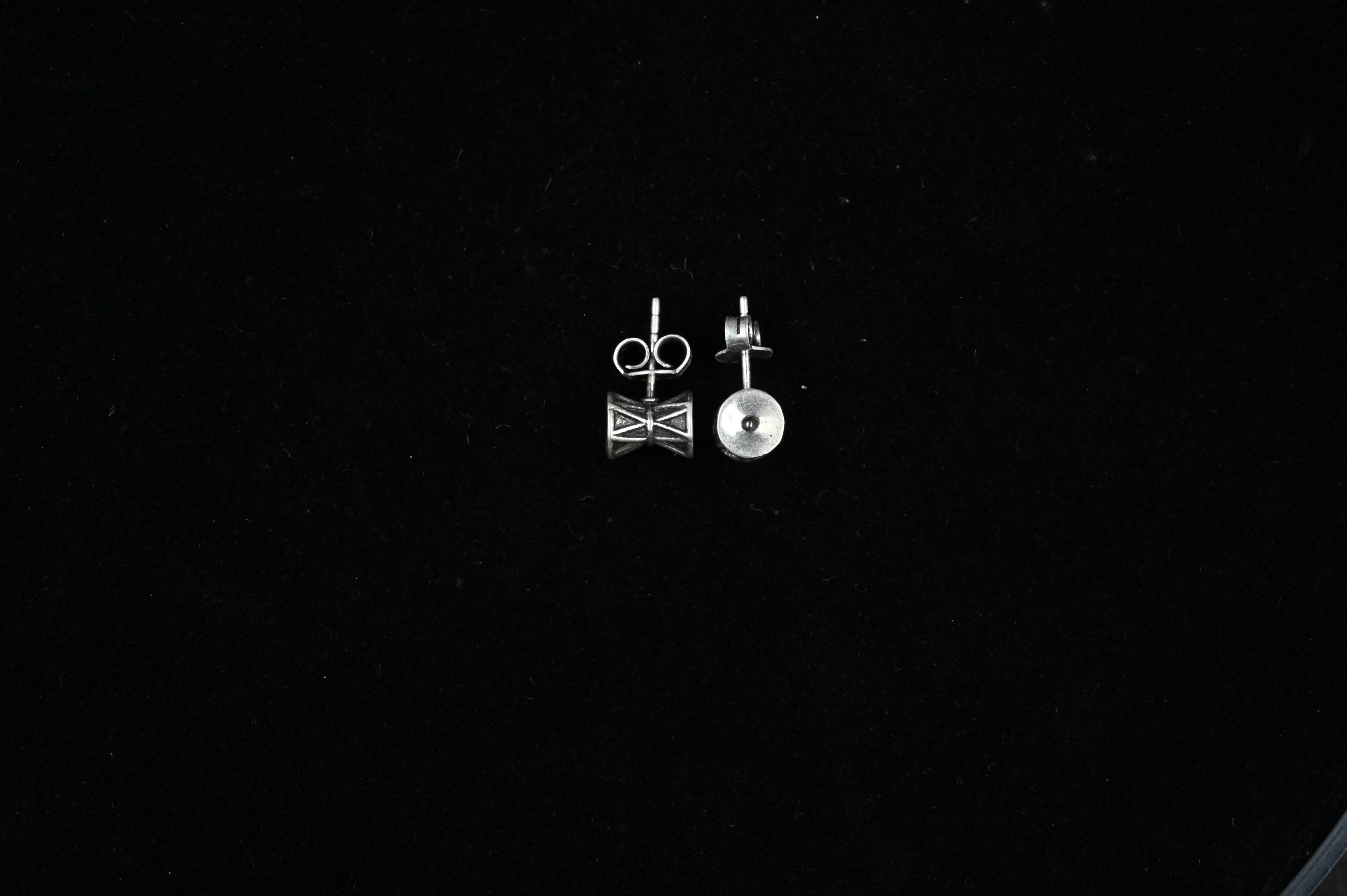 Pure Sterling Silver 925 Shiva Damroo (Damru) Earring Studs for Men & Women/Girls
