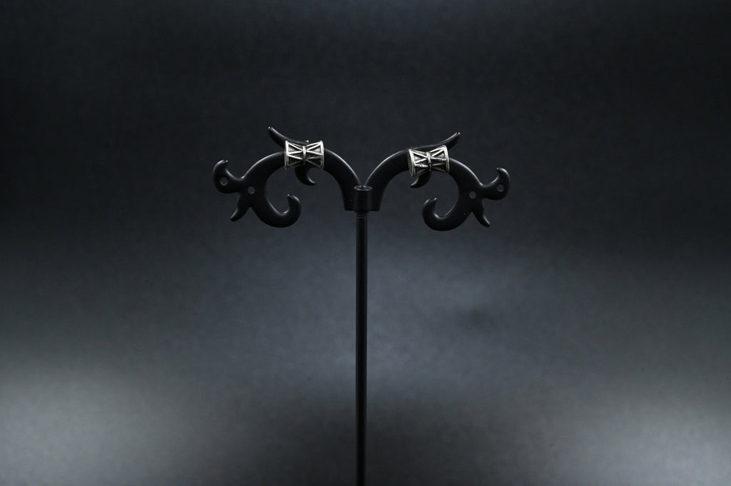 Pure Sterling Silver 925 Shiva Damroo (Damru) Earring Studs for Men & Women/Girls