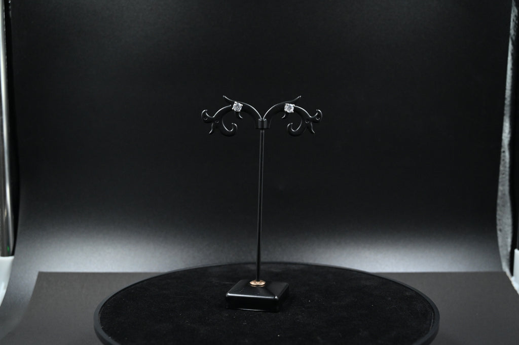 925 Silver Solitaire Stud Earrings | 92.5 Sterling Silver & Round Brilliant Cubic Zirconia Tops for Men / Women/Girls