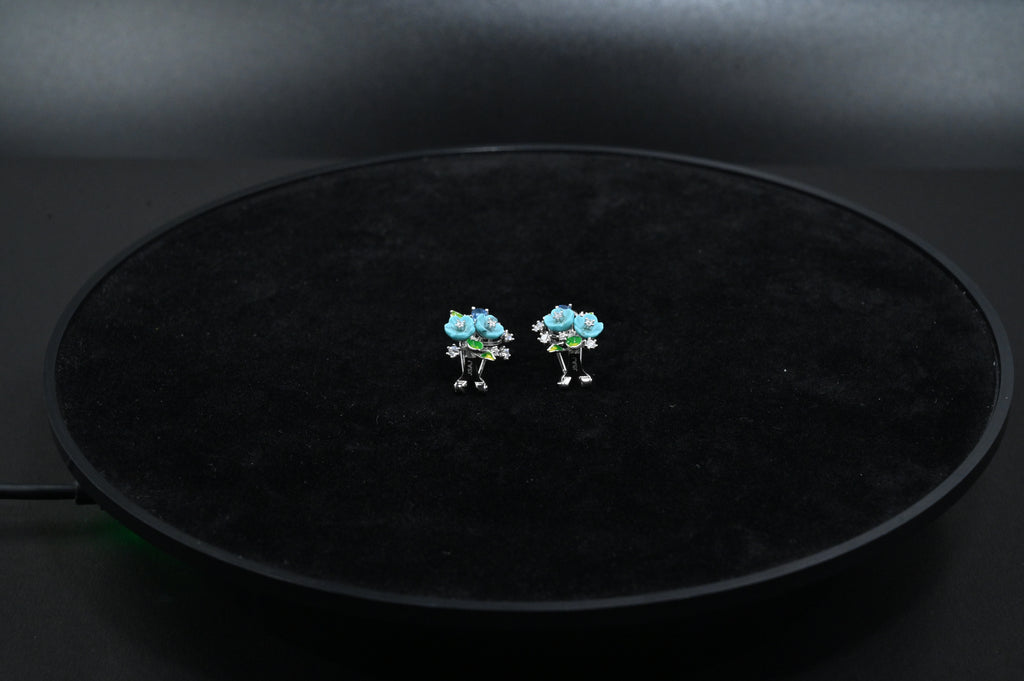 925 Sterling Silver flower Pendant Earring handcrafted Jewellery Set | Rhodium Plated, Swiss Zirconia | Gift for Women & Girls