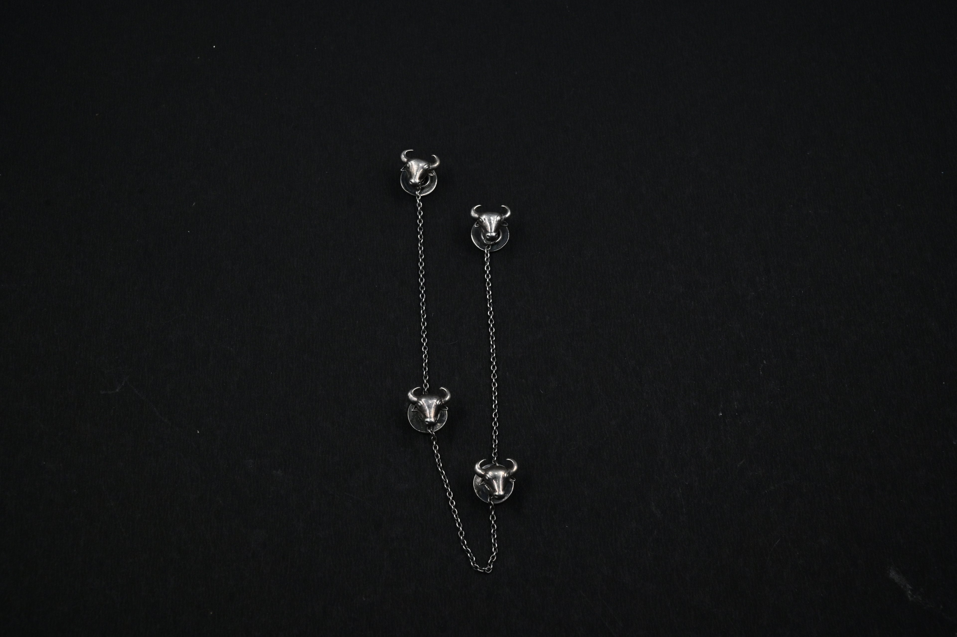 925 Silver Bull Kurta Buttons  for men – Strength in Style